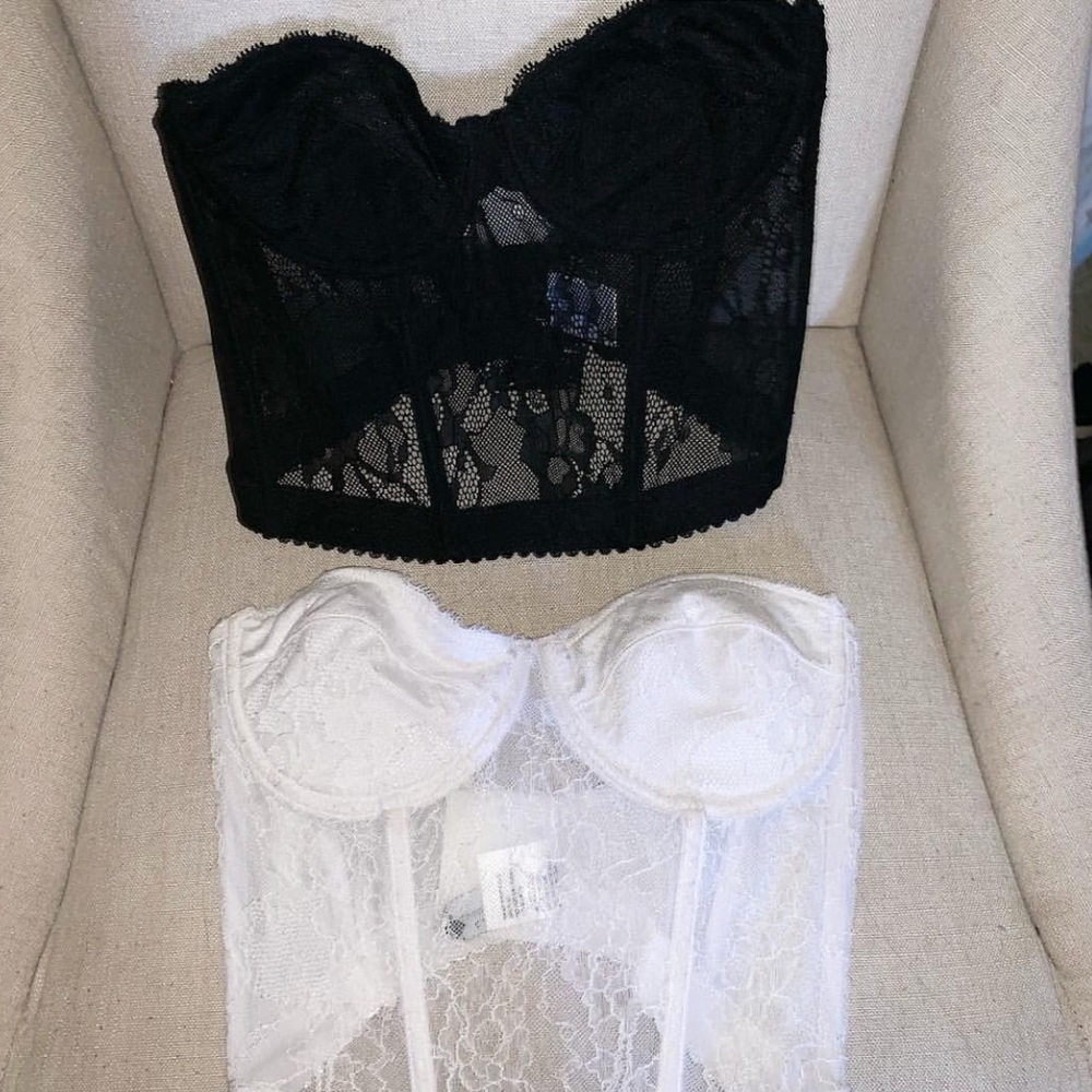 2 Nasty gal bustiers size small black and white